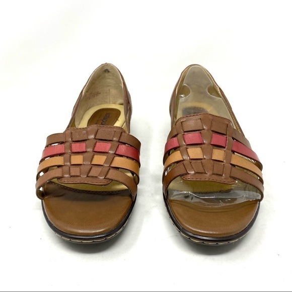 Softspots Hugh Leather Huraches Tobacco multi WW width - Picture 5 of 8